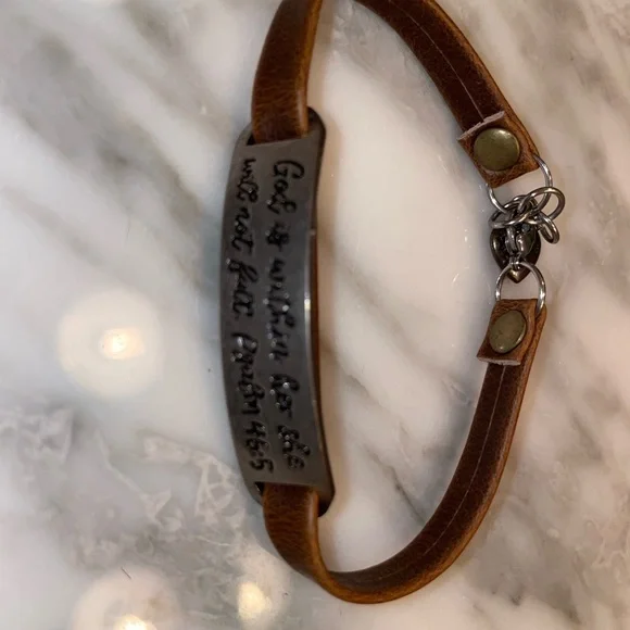 God is within her leather bracelet - Picture 3 of 4